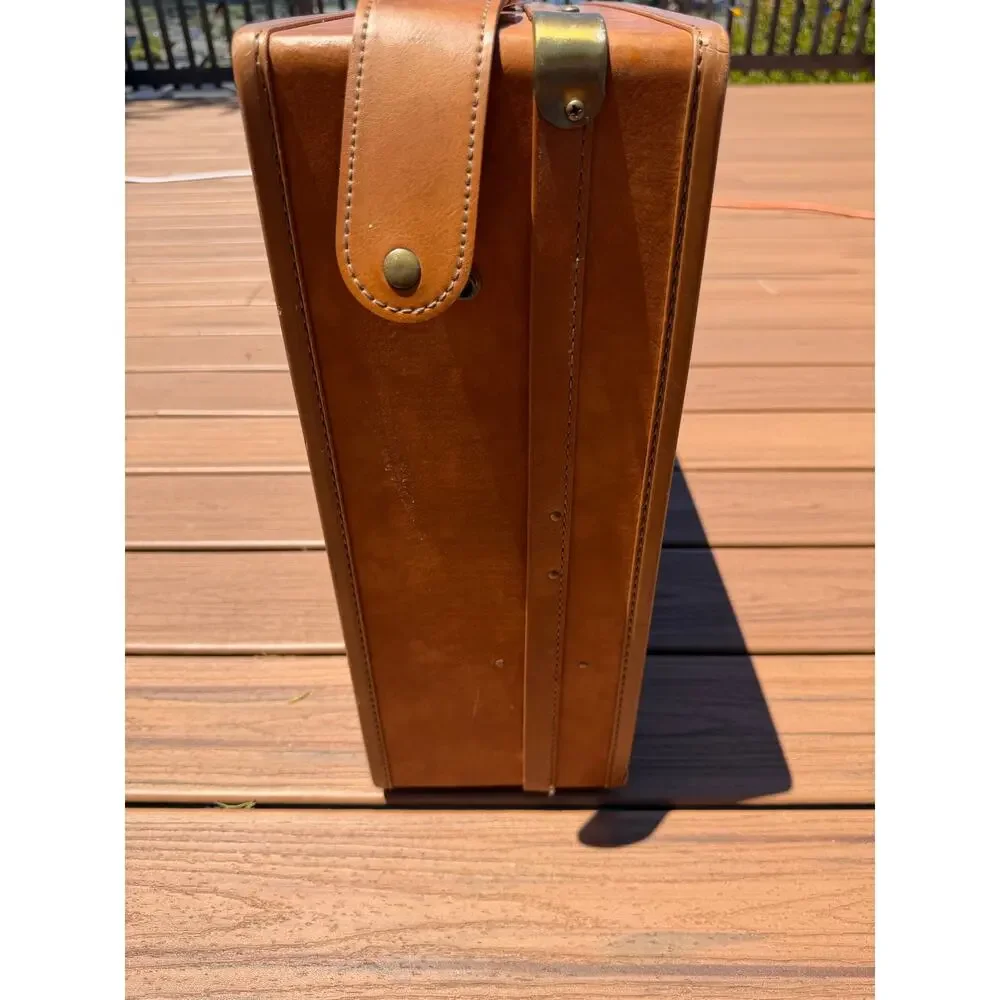 Vintage Hartmann All Leather Suitcase with Belting Luxury Luggage Tan 24